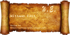 Wittman Edit névjegykártya