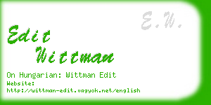 edit wittman business card